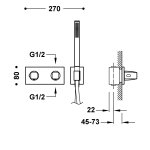 Tres B-SYSTEM Bateria termostatyczna podtynkowa 2-drożna B-system-30725201OM