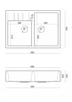 Quadron BILL 120 granitowy zlewozmywak kuchenny CZARNY mat wymiary 90 x 62 x 20,5 cm 2-komorowy nakładany na szafkę podbudowa szafki: od 90 cm HCQB9062U7BLM