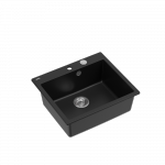 QUADRON MORGAN 110 GraniteQ zlew 1 komora pure carbon/elementy stalowe 570x500x220 HB8304U7BSP2O