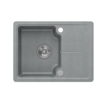 Quadron BABY JOHNNY 116 GraniteQ zlewozmywak granitowy silver stone (szary) 1-komorowy z/o (58x44x18), z syfonem i zaślepką stal szlachetna HCQBJ5844SZK