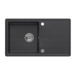 Quadron TONY 111 GraniteQ zlewozmywak granitowy black dotted (czarny) 1-komorowy z/o (78x45x18,5), z syfonem i zaślepką stal szlachetna HTO7845CZK