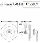 Omnires Armance bateria prysznicowa podtynkowa AM5245CR 