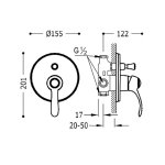 TRES CLASIC Bateria jednouchwytowa podtynkowa 2-drożna prysznicowa 24218001OR