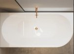 Balneo AVOLA wanna wolnostojąca narożna lewa 160 x 80 cm biała akrylowa z ramą ze stali nierdzewnej i 6 nóżkami stabilizującymi z przelewem i korkiem miedzianym J0101060502-1