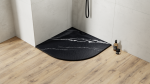 Besco Vexo Marble Black brodzik półokrągły 90 VMB9090P