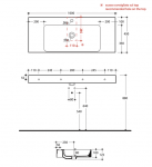 Kerasan 355030 CENTO umywalka 100X45 SOSP/z/o biały mat