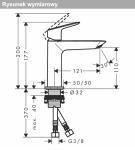 Hansgrohe Logis Jednouchwytowa bateria umywalkowa 110 Fine bez kompletu odpływowego czarny mat 71253670