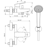 Ideal Standard Ceraplan Bateria wannowa ścienna chrom BD258AA