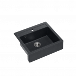 QUADRON BILL 110 GRANITEQ zlewozmywak wpuszczany 1-komorowy 595x540x205 mm, black diamond / odpływ stalowy HCQB6054U8BS