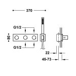 Tres B-SYSTEM Bateria termostatyczna podtynkowa 4-drożna B-system-30735401OR