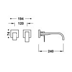 Tres CUADRO ELEMENT NAŚCIENNY DO PODTYNKOWEGO KORPUSU BATERII UMYWALKOWEJ-00630022BM