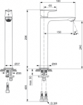Ideal Standard Connect Air Bateria umywalkowa wysoka bez korka szary magnetyczny połysk A7027A5