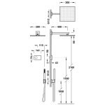 Tres SHOWER TECHNOLOGY ZESTAW ELEKTRONICZNEJ BATERII TERMOSTATYCZNEJ PODTYNKOWEJ 2-DROŻNEJ SHOWER TECHNOLOGY BLUE EDITION PRYSZNICOWE-09286563
