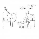 Tres Flat bateria prysznicowa dwudrożna 20418001