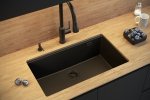 Quadron LOGAN 110 GraniteQ zlewozmywak black diamond 76x44x23,5 cm 1-komorowy wpuszczany z syfonem manualnym stal szlachetna HQD7644U8BSI