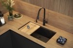 Quadron LOGAN 110 GraniteQ zlewozmywak pure carbon 76x44x23,5 cm 1-komorowy wpuszczany z syfonem manualnym złoty HQD7644U7PVDG1I