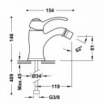 Tres Clasic bateria bidetowa chrom 24212001