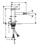 Hansgrohe Tecturis S Jednouchwytowa bateria bidetowa z kompletem odpływowym Czarny Matowy 73201670