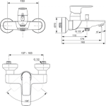 Ideal Standard Connect Air Bateria wannowa ścienna srebro szczotkowane połysk A7033GN