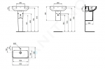 Ideal Standard i.Life S - Umywalka 550x370 mm, z przelewem, otwór na baterię, biała T458401