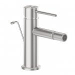 KFA Armatura Flint Bateria bidetowa stalowa srebrna 14.4 cm z korkiem 93832494