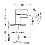 Tres CUADRO Bateria jednouchwytowa do bidetu-00612001AC