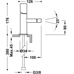 Tres Study bateria bidetowa złoto matowe 06112001OM