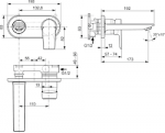 Ideal Standard Tesi Bateria umywalkowa ścienna podtynkowa A6578AA