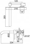  AQG Bateria umywalkowa podtynkowa Urban Flow złoto szczotkowane 01URF170OC
