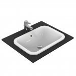 Ideal Standard Connect Umywalka wpuszczana 58x41 cm z bez otworu na baterię, z przelewem, z powłoką Ideal Plus, biała E5059MA