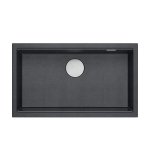 Quadron LOGAN 110 GraniteQ zlewozmywak black diamond 76x44x23,5 cm 1-komorowy wpuszczany z syfonem manualnym stal szlachetna HQD7644U8BSI