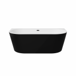 Besco Vica New B&W wanna wolnostojąca czarno/biała 170 +  klik-klak gun metal z przelewem slim WAS17VNBGR
