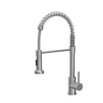 Quadron SALMA NEW SteelQ stalowa bateria kuchenna sprężyna stal szczotkowana z funkcją prysznica 52137BS