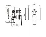 Vedo Sette zestaw wannowy podtynkowy VBS7232/25/CZ/TERMO