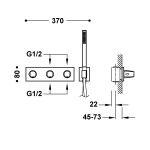 Tres B-SYSTEM Bateria termostatyczna podtynkowa 4-drożna B-system-30725401OR