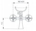 Reitano Atea Bateria wannowa - kompletna ścienna chrom R301
