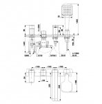 KFA Armatura Dust bateria wannowa miedziana połysk 4-otworowa 93836263