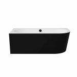 Besco Avita A-line B&W wanna wolnostojąca czarno/biała 160 P + syfon chrom z napełnieniem przez przelew WAA16ABPN