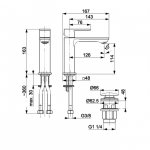 KFA Armatura Dust bateria umywalkowa czarna 16.3 cm z korkiem klik-klak 93832043