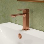 KFA Armatura Dust bateria umywalkowa miedziana szczotkowana 16.3 cm z korkiem klik-klak 93832046