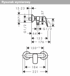 Hansgrohe Logis Jednouchwytowa bateria prysznicowa, natynkowa czarny mat 71600670