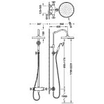 TRES CLASIC Zestaw baterii termostatycznej naściennej 2-drożnej prysznicowej 24219502LV