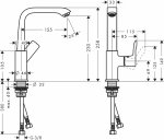 31081000 Hansgrohe Metris Jednouchwytowa bateria umywalkowa 230 bez kompletu odpływowego