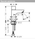 Hansgrohe Logis Bateria bez mieszacza 80 do wody zimnej lub wstępnie zmieszanej bez kompletu odpływowego czarny mat 71120670