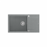 QUADRON EVAN 136 XL GraniteQ zlewozmywak z syfonem Push To Open 1-komorowy z/o (860x500x210; kom. 420x490) silver stone / elementy stalowe HCQE58650U5BSP2O