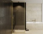Besco ICON GOLD Kabina walk-in ze wspornikiem sufitowym 110cm Złoty ICG110200C