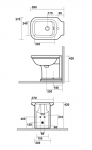 Kerasan 4121K5 WALDORF BIDET MF NERO LUCIDO ORO