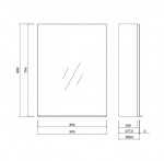 Cersanit VIRGO Szafka lustrzana 60 cm kolor szary, uchwyt chromowany S522-015