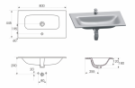 Umywalka wpuszczana w blat MODUO 80 Moduo, moduo ceramika Cersanit (K116-044)