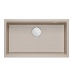 Quadron LOGAN 110 GraniteQ zlewozmywak pearl beige 76x45x23,5 cm 1-komorowy wpuszczany z syfonem manualnym stal szlachetna HQD7644U2BSI